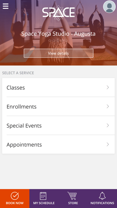 Space Yoga + Wellness Studio Screenshot