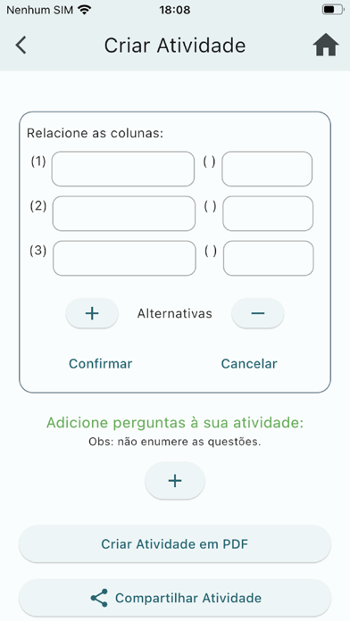 Criar Atividades Escolares Screenshot