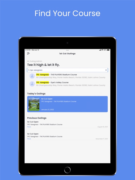 1st Cut Outings iPad screenshot 5 - Sports app