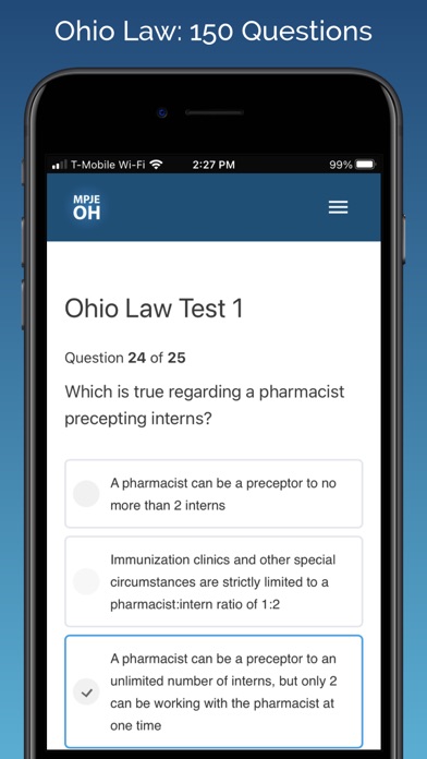 MPJE Ohio Test Prep Screenshot
