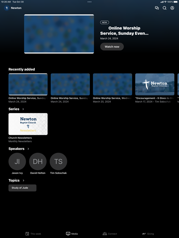 Newton Baptist Church iPad screenshot 2 - Education app