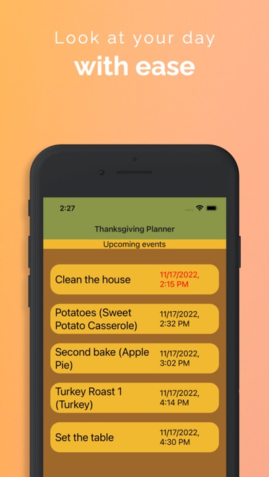 Thanksgiving Planner Screenshot