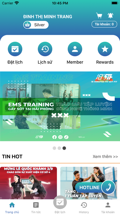 18 Fit Booking Screenshot