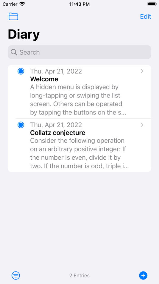 #1. Text Diary - Journal Notebook (iOS) Podle: FugaPiyo Inc.