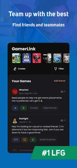 Game screenshot GamerLink LFG, Find Teammates! apk