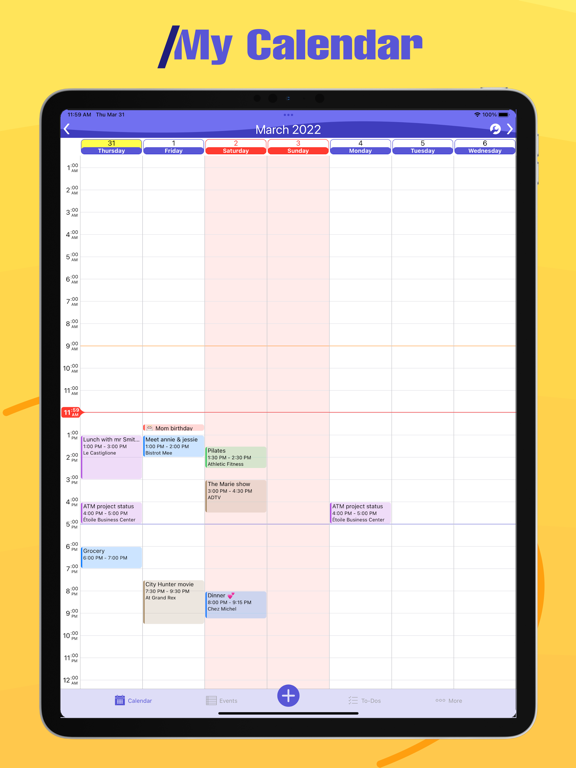To-Do Calendar: Tasks Planner iPad screenshot 1 - Productivity app