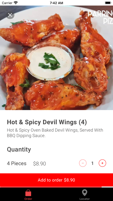 Parrinos Pizza App Screenshot