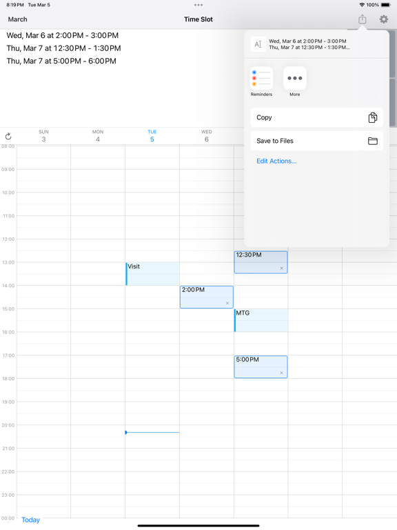 Screenshot #6 pour Time Slot - Calendar Text