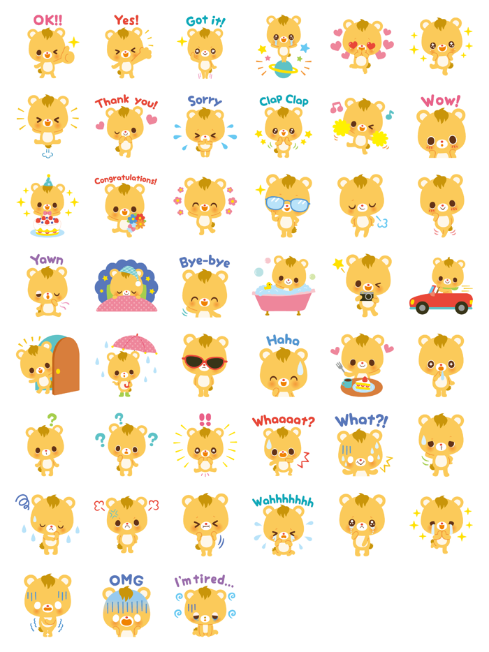Bangs Bear Stickers