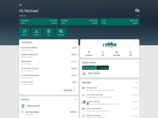 Lakeview Bank Mobile App iPad screenshot 1 - Finance app