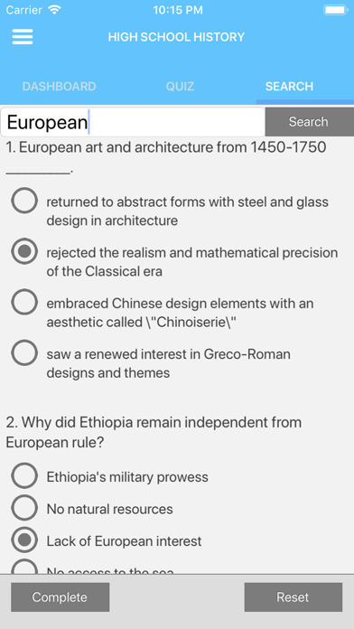 High School History Screenshot