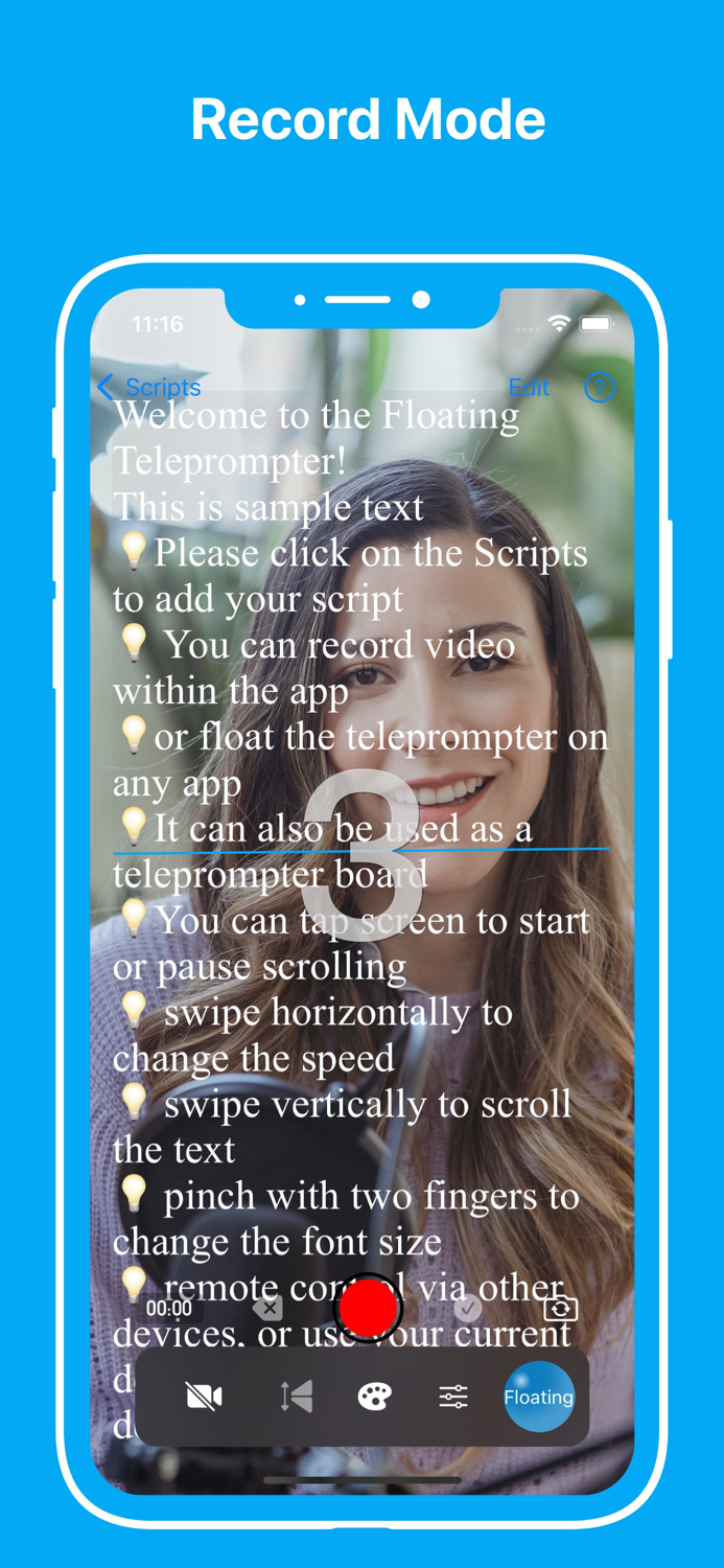 Teleprompter Floating Notes