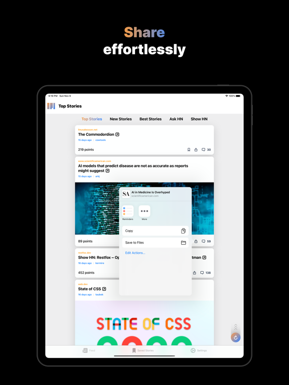 HackerPillar: Tech News by HN iPad screenshot 4 - News app