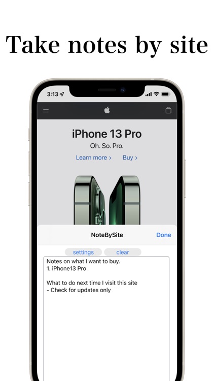 Note By Site for Safari