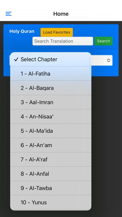 Quran English App Screenshot