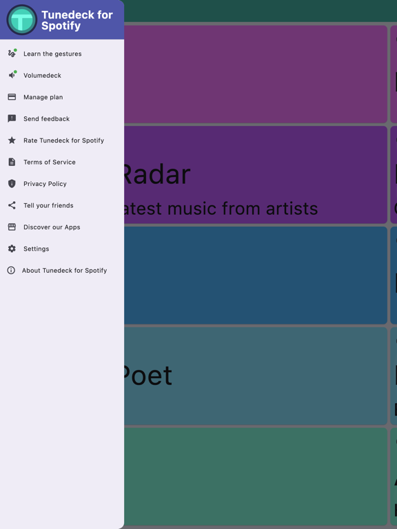 Tunedeck for Spotify iPad screenshot 4 - Music app