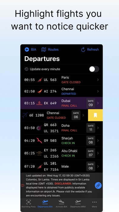 Sri Lanka Airports - Flights Screenshot
