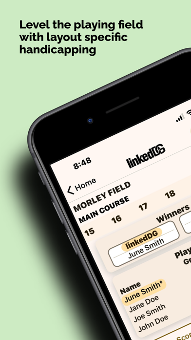 linkedDG Disc Golf Scorecard Screenshot