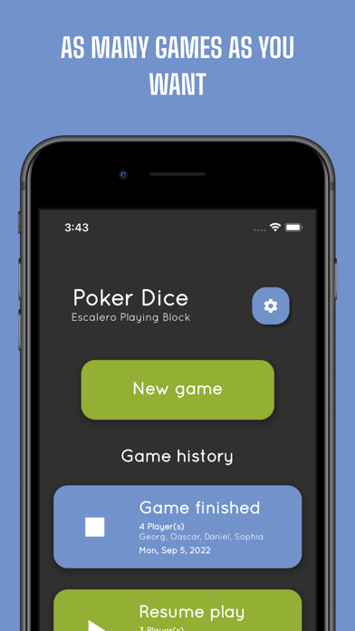 Escalero - Poker Dice Notepad Screenshot