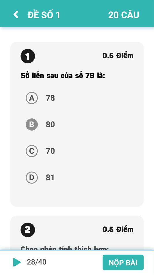 #3. Toán Lớp 4 Bộ Đề Thi (iOS) Podle: Tan Nguyen