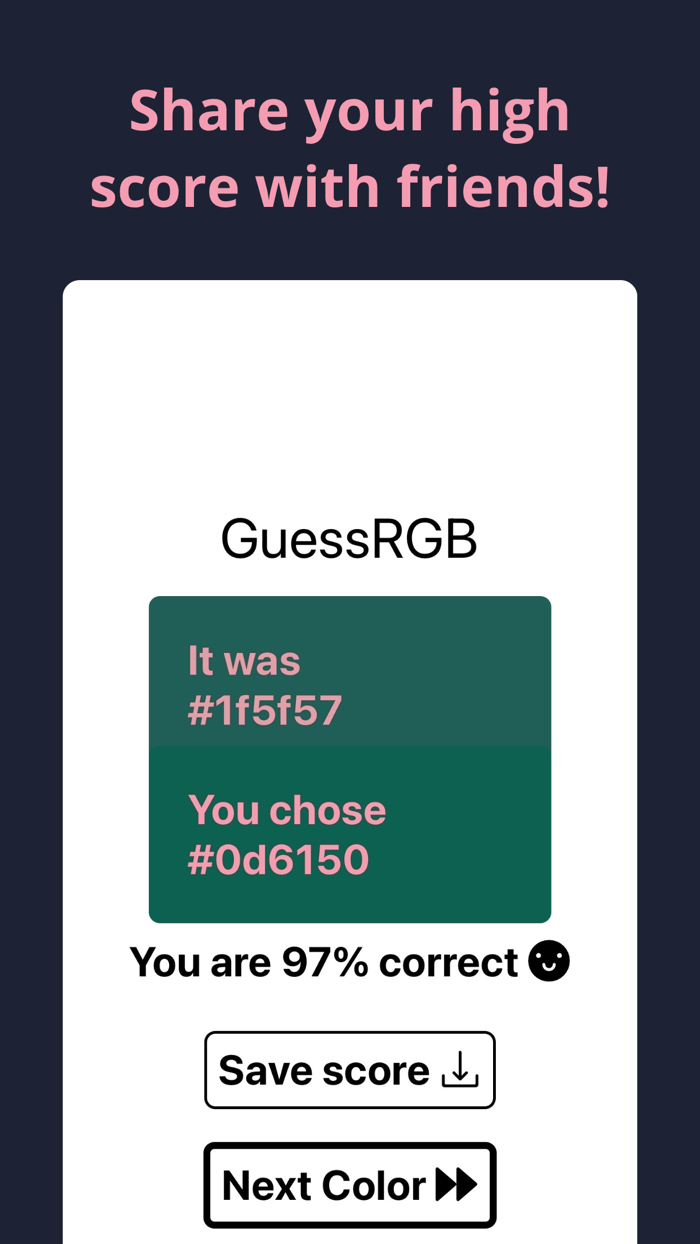 GuessRGB Guess the Color