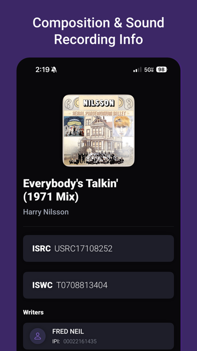 Song Identity Screenshot