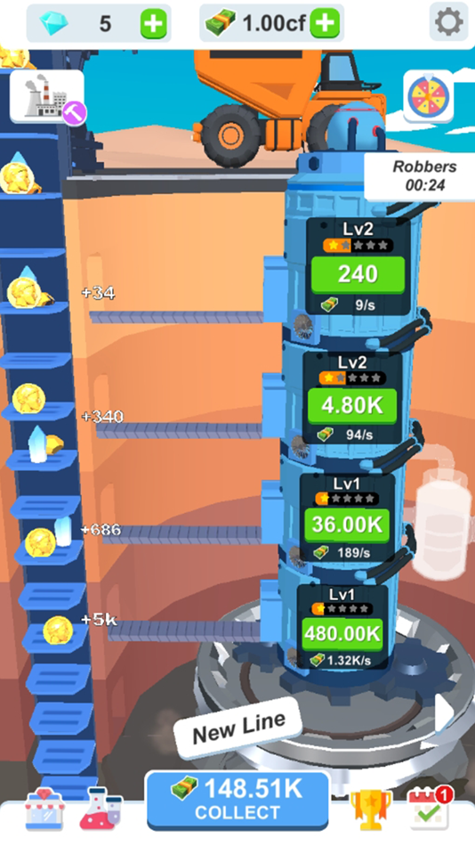 #2. Idle Dig Factory (iOS) 来自: Solid Games