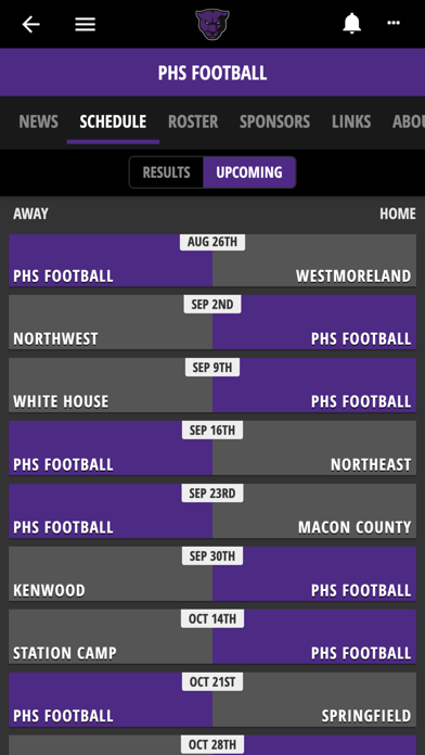 PHS Panthers iPhone screenshot 5 - Sports app