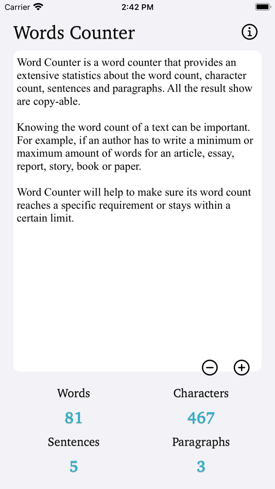 Words Counter Plus - 1.0 - (iOS)