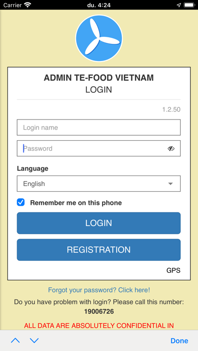Admin TE-FOOD Vietnam Screenshot