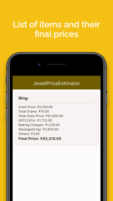 JewelPriceEstimator Screenshot