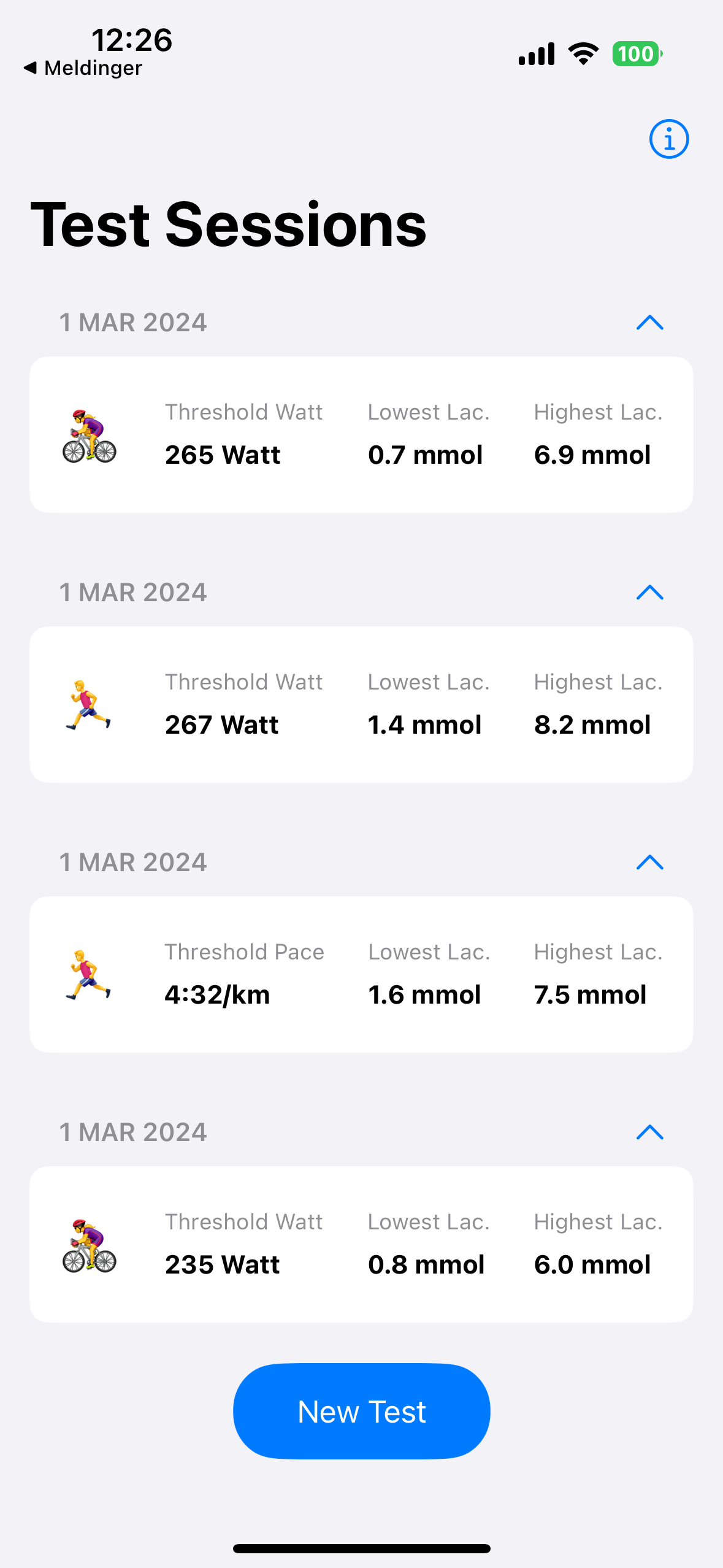 Saga: Lactate Testing