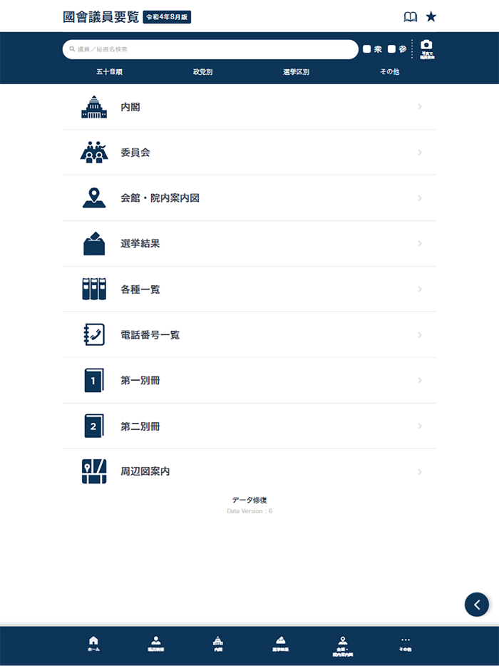 国会議員要覧 令和4年8月版