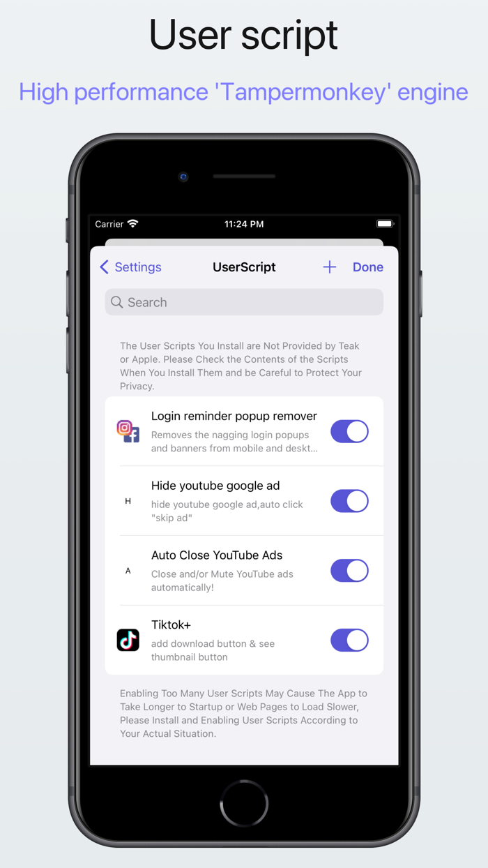 Teak Browser User Script