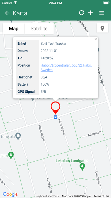 Cartracker Körjournal Screenshot