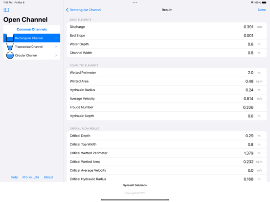 Screenshot #6 pour Open Channel Flow Pro