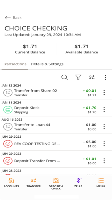 Avadian Credit Union Screenshot