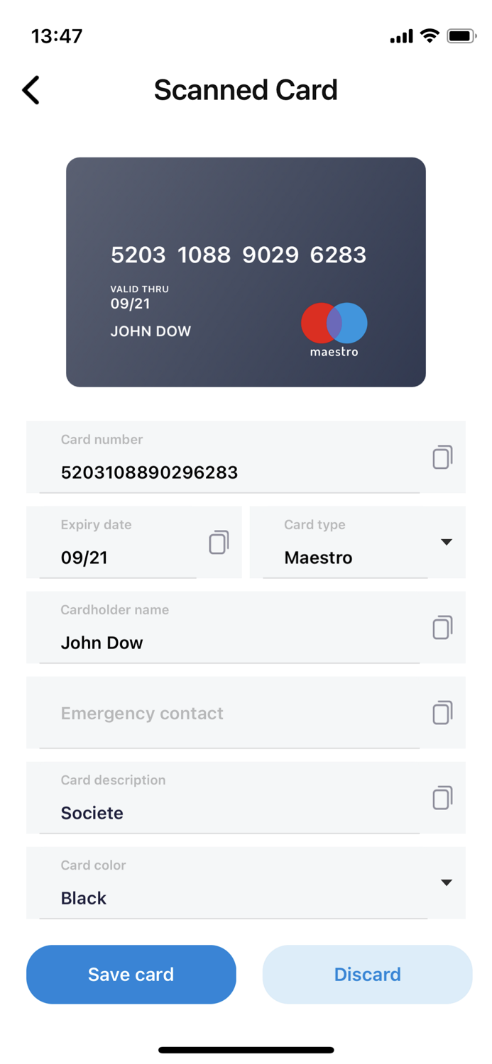 Credit Card Reader and Wallet