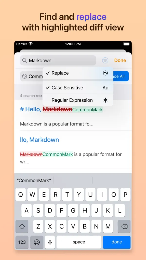 Taio - Markdown & Text Actions iPhone App Screenshot 10 – Produktivität