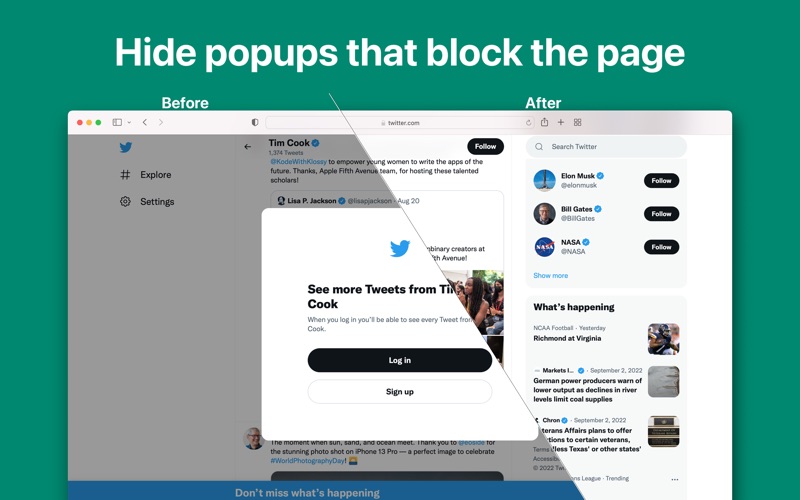banish - block login popups iphone screenshot 2