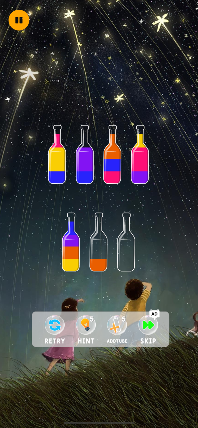 Water sorting game puzzle