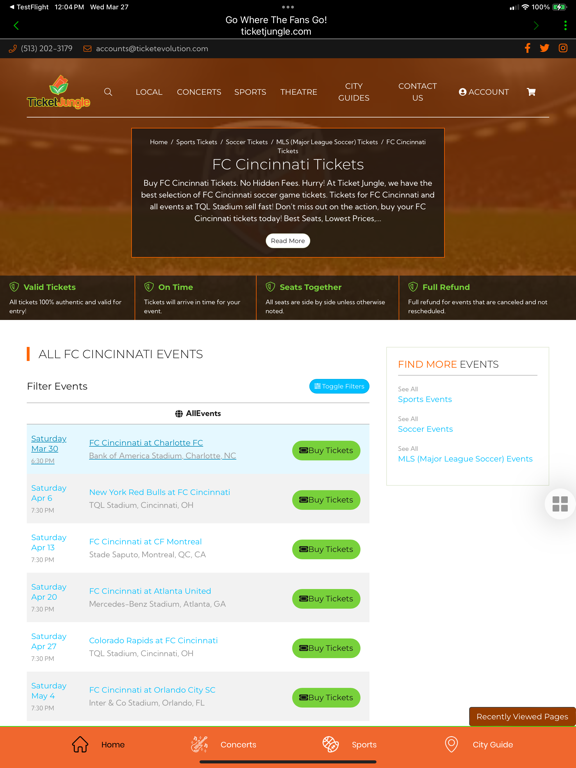 Ticket Jungle iPad screenshot 4 - Entertainment app