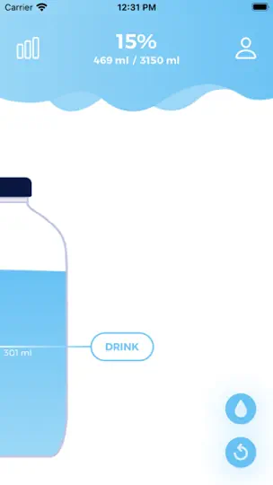 Captura de pantalla de Daily Water Reminder + Tracker en iPhone 1