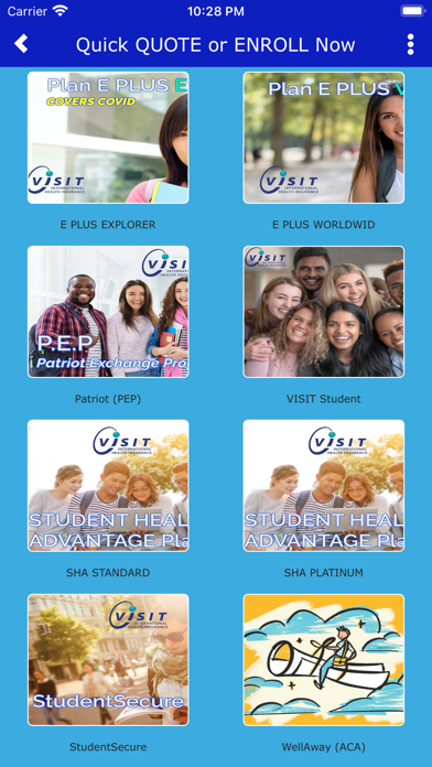 VISIT International Insurance Screenshot