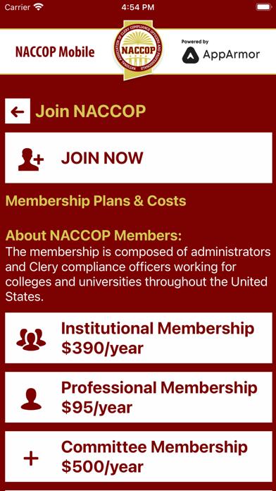 NACCOP Mobile Screenshot