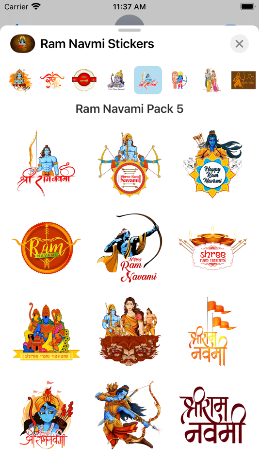 #5. Ram Navami Stickers (iOS) 由: Ankur Meghani