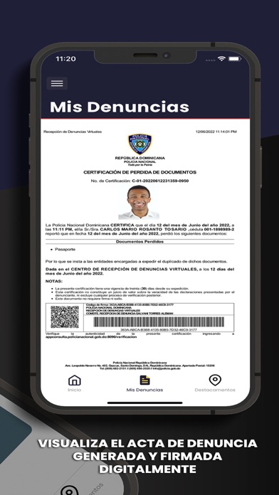 Denuncias Virtuales Screenshot