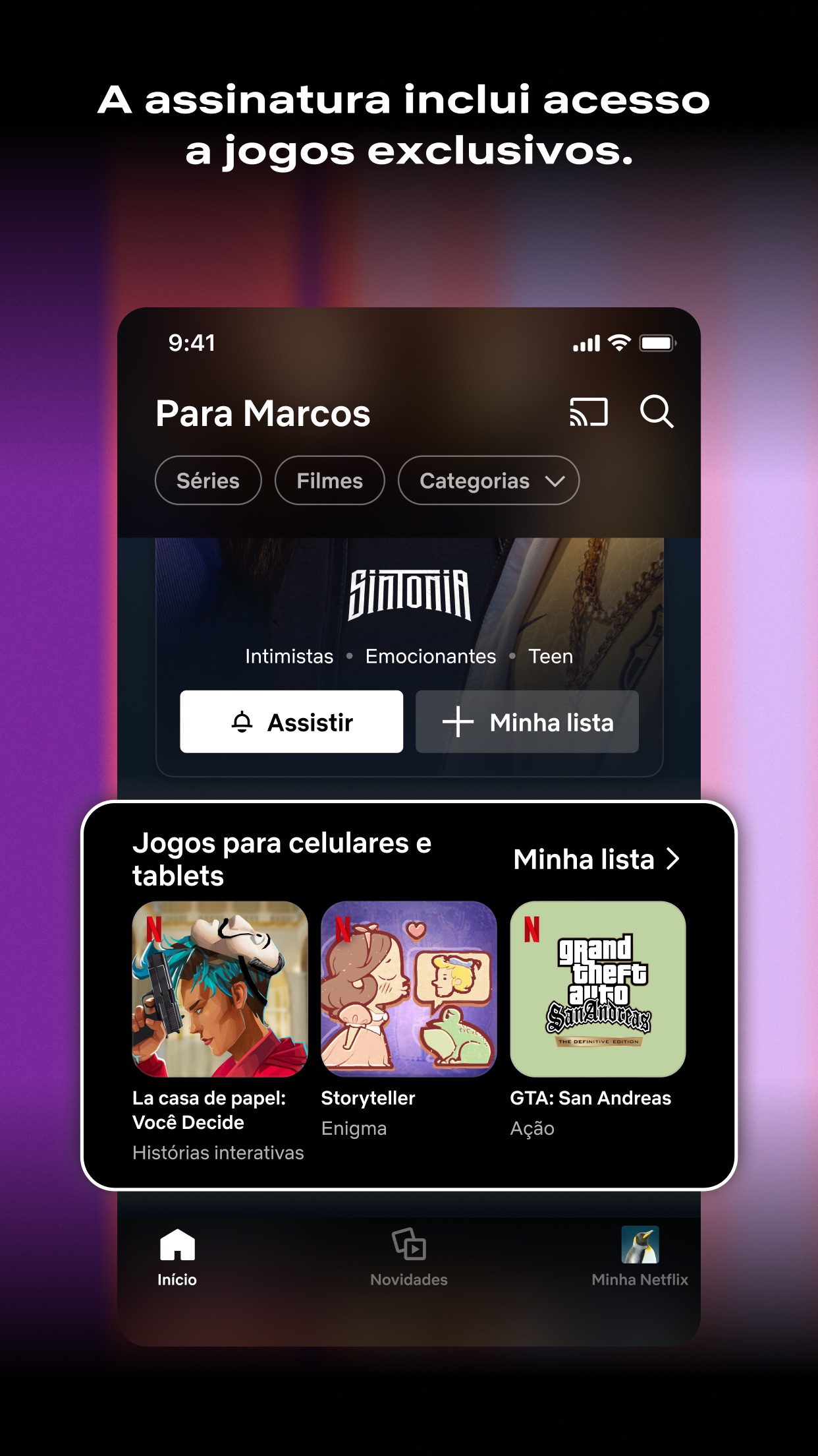 Screenshot do app Netflix