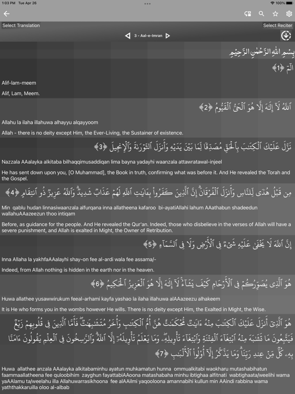 Holy Quran Lite  القرآن الكريم iPad screenshot 4 - Reference app