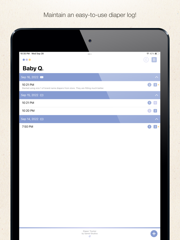 Diaper Tracker - Wet and Dirty